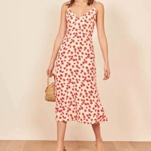 Reformation Red Floral Midi Dress